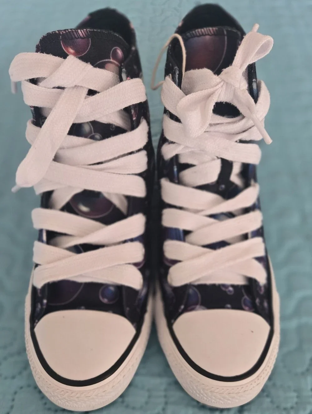 Converse Kids High-Top Sneakers in Black with Multicolor Bubble Print